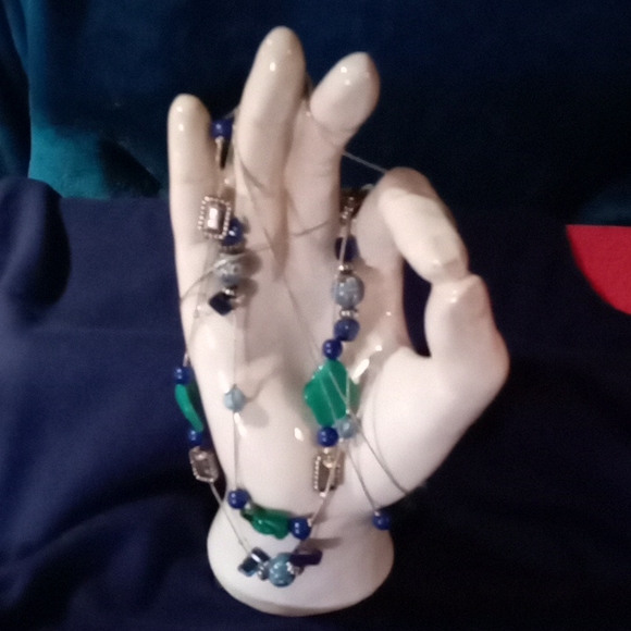 Necklace double chain mix colors - Picture 1 of 3